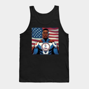 Richmond Virginia 1990s Comic Book Superhero RVA American Flag Tank Top